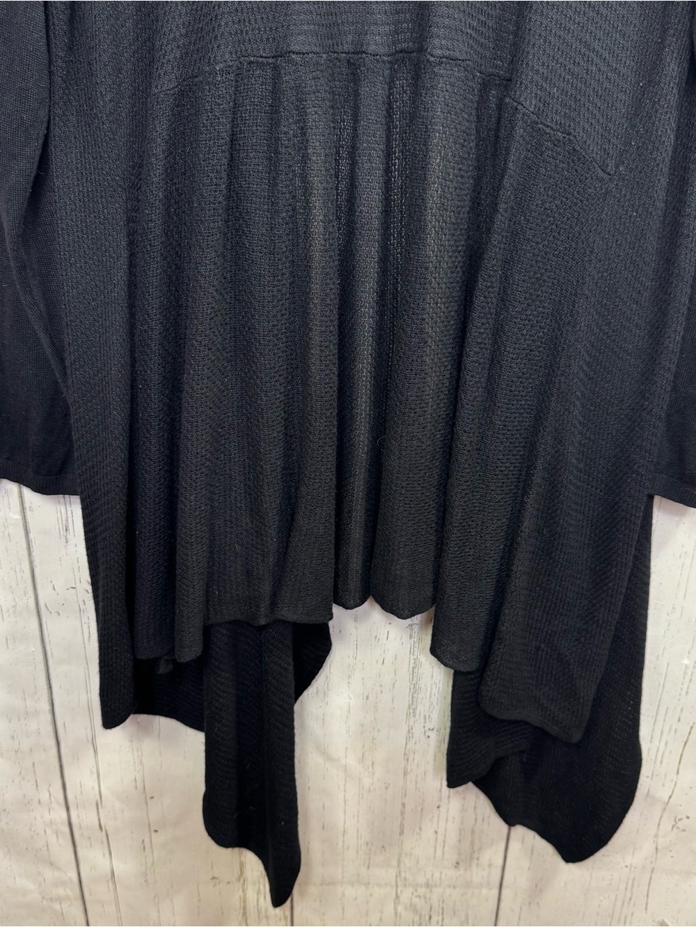 Torrid Black Open Front Waterfall Cardigan Size 4X Drape Lagenlook Boho Knit - Picture 10 of 10